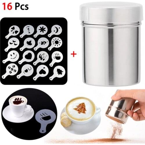 Cappuccino Mold Fancy Coffee Printing Model Foam Spray Cake Stencils Powdered Sugar Chocolate Cocoa Coffee Printing Assembly