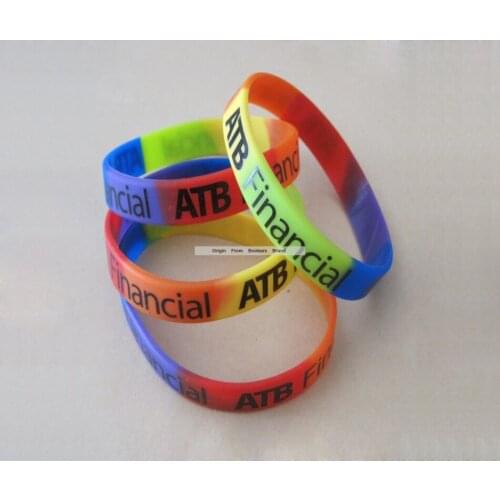 Custom Exhibition Meeting Conference Promotion Business Silicone Wristbands Logo Text Print Adult Men Women Fashion Bracelet