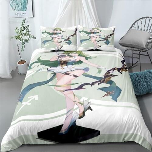 Constellation Anime Beautiful Girl 3D Printed Bedding Set Home Textile Duvet Cover Goods For Home And Comfort Bedding