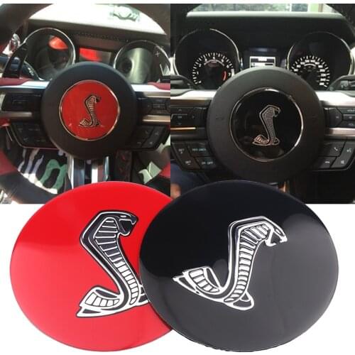 3D Metal Steering 85mm Wheel Cobra Shelby Logo Emblem Sticker Car Styling For Ford Mustang 2015 2016 2017 Auto Accessories