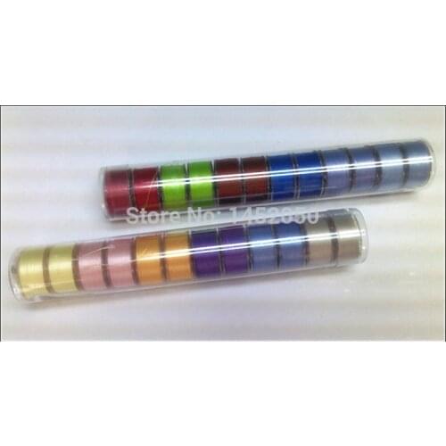 Multi-colors Sewing Embroidery Machine Bobbin Thread Filament Polyester ,135m * 24 Pcs, Size L,75D/2 ,High Tenacity,Light Weight