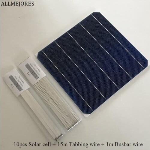 ALLMEJORES DIY 50W Solar panel charger kits 10pcs Monocrystalline solar cell 6x6 give 15M Tabbing wire 1M busbar wire for free