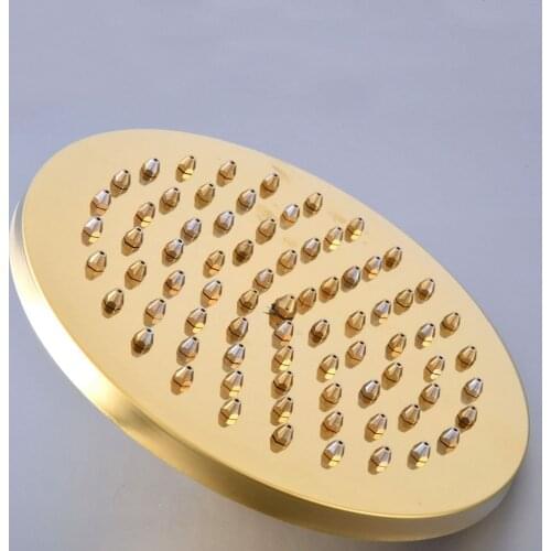Bathroom Accessory 8" Inch Luxury Gold Color Brass Water Saving Round Shape Top Rain Shower Head Bathroom Fitting ash266