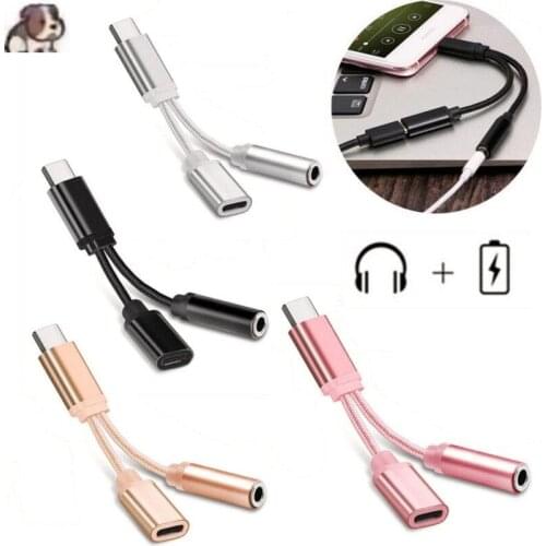 New 2 In 1 Usb C To 3.5Mm Headphone Jack Adapter Type C Charge Audio Aux Adapter For Samsung Ultra Note 20 10 Plus S21 Ipad Pro