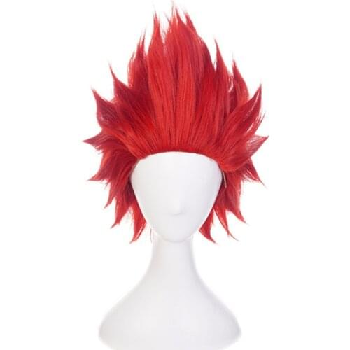 Eijirou Kirishima Eijiro Red Short Wig Cosplay Costume My Boku no Hero Academia Heat Resistant Hair Halloween Party Wigs