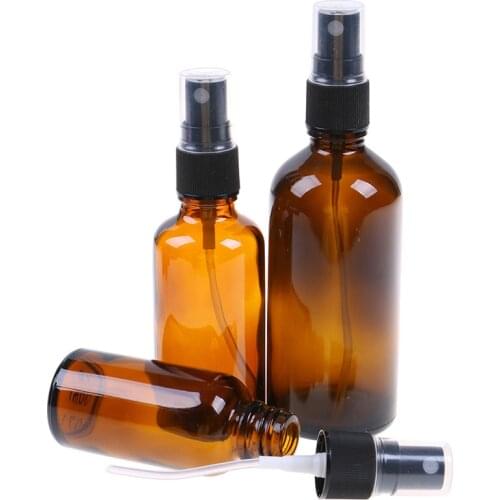 5ml/10ml/15ml/20ml/30ml/50ml/100ml Empty Amber Glass Portable Spray Bottle Sprayer Essential Oil Container