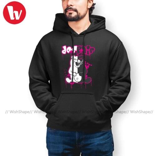Casual Monokuma Hoodies Danganronpa Monokuma - Despair Pink - Hoodie Cotton Loose Hoodies Long Autumn Pullover Hoodie Oversize