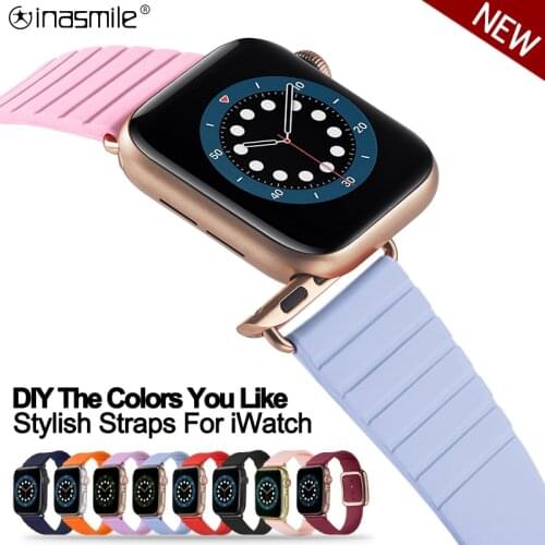 Stylish DIY Silicone Strap For Apple Watch band 40mm 44mm 38mm 42mm smartwatch wristband Sport bracelet iWatch serie 3 se 4 5 6