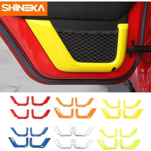 SHINEKA ABS 2 / 4 Door Car Interior Door Storage Net String Bag Decoration Cover Trim Fit for Jeep wrangler JK 2011-2016