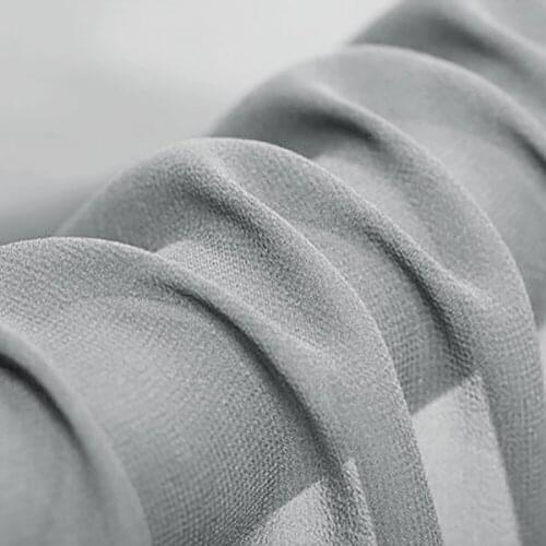 SILK GEORGETTE 114cm width 8momme/100% Natural Silk Fabric Chiffon Fabrics Wedding Dress Fabric Grey NO 27