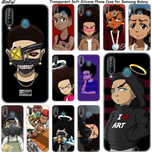 Hot Huey Freeman Boondocks Silicone Phone Case For Samsung Galaxy A80 A70 A60 A50 A40 A40S A30 A20 A2CORE M40 Note 10 Plus 9 8 5