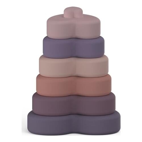 Kids Silicone Stacker Toy Baby Creative Educational Block BPA Free Silicone Teether Toys for Kids Toddler Food Grade Silicone