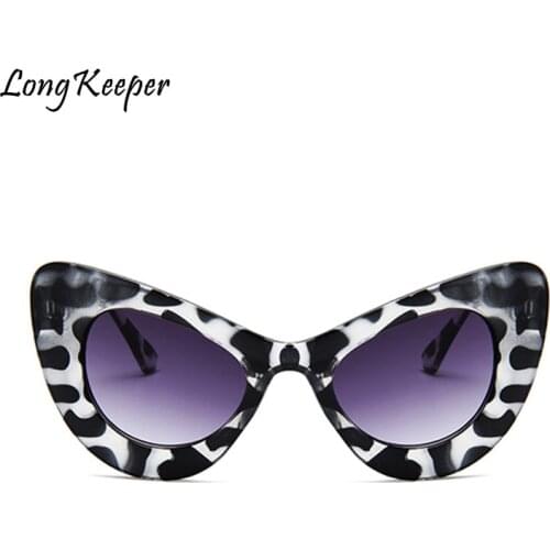Long Keeper Vintage Cat Eye Sunglasses Women Luxury Brand Oversized Sunglasses Big Frame Punk Sun Glasses Female Gafas UV400