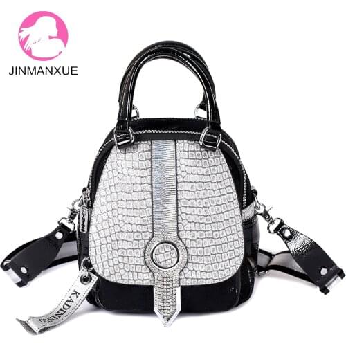 Women Fashion Diamond Shoulder Messenger Bag Female High Quality Handbags Multi-purpose Soft Leather Backpack For Ladies