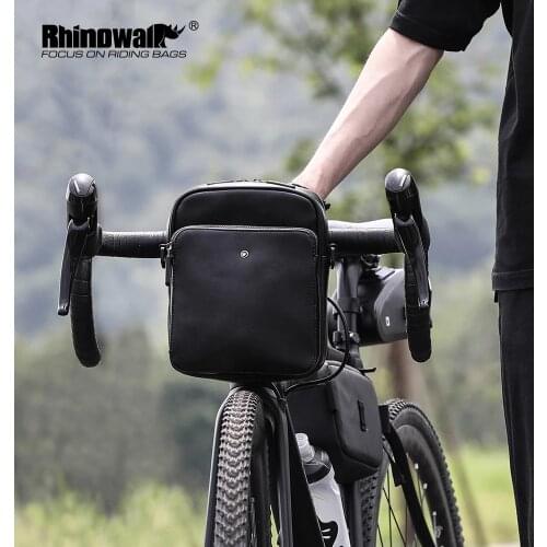 Rhinowalk Bike Bag Multi-Function Leather Bag Cycling Waterproof Shelf Tube Handlebar Bracket Front Front Bag Shoulder Bag