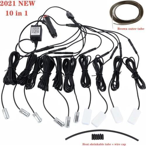 Universal 10 in 1 RGB LED with 8M Car Interior Decor Fiber Optical Strip Light by App Control 12V Car Decorative Atmosphere Lamp