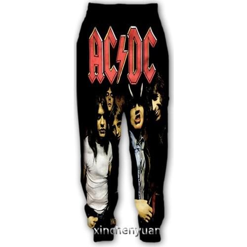 Xinchenyuan New Men/Women AC DC Rock Band 3D Printed Casual Pants Fashion Streetwear Men Loose Sporting Long Trousers F42
