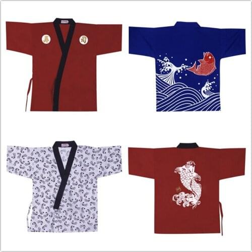 Japan Restaurant Sushi Bars, Noodle Shop Bar Japanese Restaurant Half Sleeve Waiter Clothes Uniform Sushi Chef Jacket
