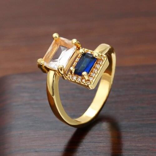 Gold Cubic Zircon Ring For Women Hollow Copper Adjustable Rings Women Crystal Rings Micro Inlay Dropshipping Anel de prego