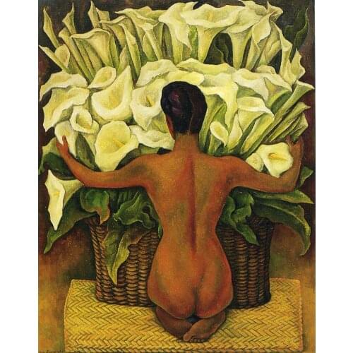 100% handmade oil painting reproduction on linen canvas by professional artist,nude-with-calla-lilies-1944,Free DHL Shipping