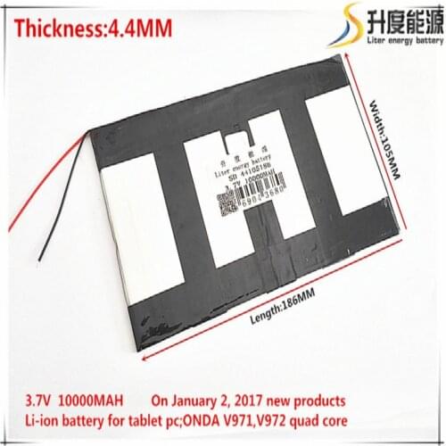 3.7V,10000mAH,[44105186] LIIB (polymer lithium ion battery / ) Li-ion battery for tablet pc; V971,V972 quad core