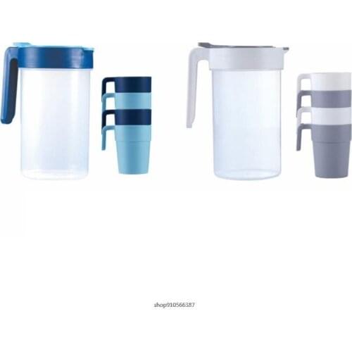 5Pcs Thickened Home Water Pitcher with Handle 1800ml Ice Guard Tea Pot Kettle Jug Durable Bar Curling Cold Beverages wholesales