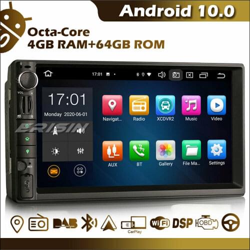 Erisin ES8149U Universal 7" 2 Din Car Stereo GPS Android Auto 10 CarPlay Bluetooth OBD DSP DAB+ FM WiFi 4G Camera DVB-T TPMS DVR