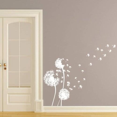White Dandelion Wall Decals Beautiful An Artistic Conception Dandelion Flower Plants Wall Art Stickers Vinyl Home Decor S137
