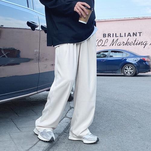 Summer Casual Pants Mens Korean Fashion Loose Drape Straight-leg Pants Men Harajuku Streetwear Wide-leg Pants Men Trousers
