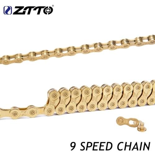 ZTTO bike chain 9 Speed Mountain Bike Road Bicycle Parts High Quality Durable Gold Golden Chain