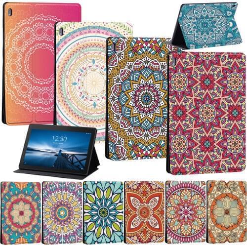 Mandala Pattern Tablet Case for Lenovo Tab E10 10.1"/Tab M10 10.1" Leather Stand Cover for TB-X104F TB-X104L TB-X605F TB-X505F
