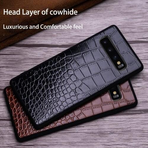 Cowhide Phone Case For Samsung Galaxy S7 S8 S9 10 Plus Note 8 9 10 case For A10 A20A30 A50 A70 A5 A7 A8 J5 J7 2017 J6 2018 cover