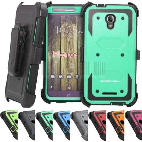 For Alcatel Fierce 4 Heavy Duty Hybrid Armor Case Belt Clip Holster 360 Degree Kickstand Shockproof Cover For Alcatel Fierce 4