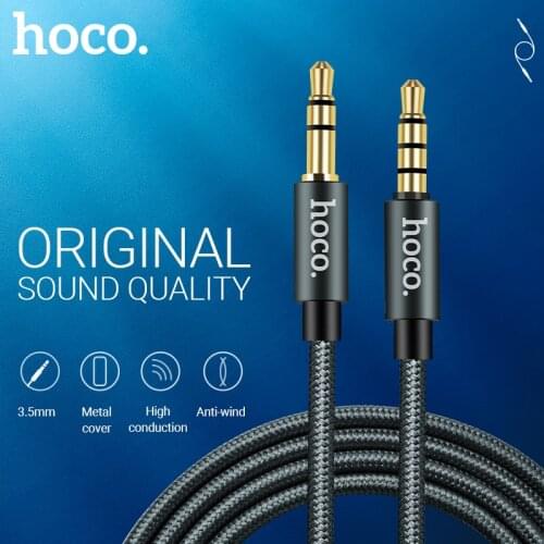 Hoco 3.5 mm jack AUX audio cable with mic male to male wire speaker car headphones smart phone music sound adapter cord