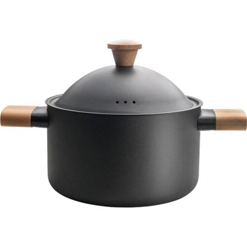 Fine iron soup pot stew soup pot binaural double bottom burn gas cooker induction cooker general gift soup pot