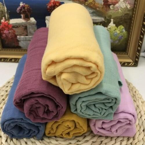 Lashghg 100% Cotton Solid Color Muslin Swaddle Blankets Newborn Soft Wrap Baby Bedding Bath Towel Wholesale