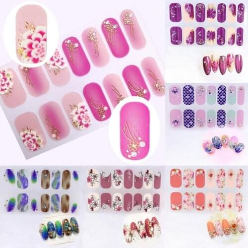 Fashion Nail Stickers Removable Design Good Stickiness Stereo Vision Nail Art Decor Patches Full Wrap Nail Decal for Home Use
