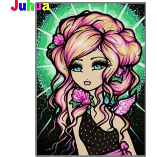 Cartoon Mermaid Anime Diamond Painting Full Round Square Diamond embroidery big eye girl Diamond Setting Home Decoration