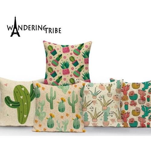 Plant Style Pillow Case Sofa Decorative Covers Decorative Pillowcase Cactus Pattern Home Decor Cushion Case Home Pillow Cover