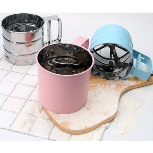 Stainless Steel Flour Sieve Kitchen Gadget Hand-Screened Powder Sieve Cup Baking Icing Sugar Shaker Mesh Bakeware Pastry Tools