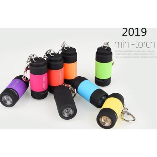 NEW Portable Flashlight Keychain USB Rechargeable Waterproof Led Torch Lamp Flash light 0.5W Mini-torch ABS Light Dropshipping