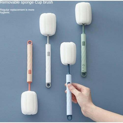 New Product Cleaning and Decontamination Sponge Cup Brush Household Can Hang Cup Milk Bottle Sponge Brush High Quality