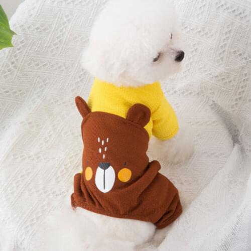 Dog Cat Clothes Cotton Jumpsuit Pajama Overalls for Chihuahua Puppy Kitten Four Legs Jacket Summer Home Air Conditioned Clothing