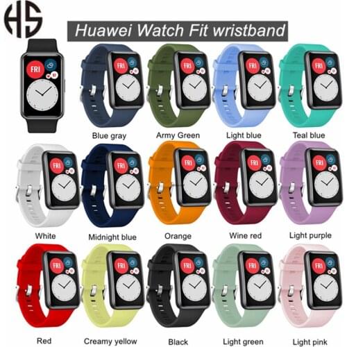 Huawei Watch Fit Watch Silicone Strap Ultra-thin Liquid Silicone Wristband Fashion Personality Trend 44mm Macaron Color