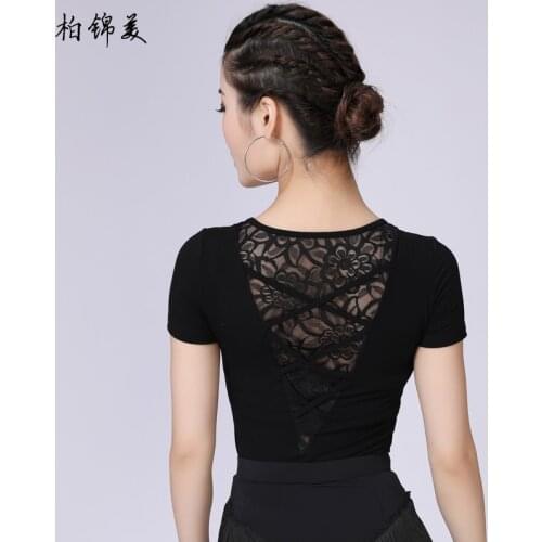 Latin dance shirt female adult clothing new short-sleeved new performance competition modern dance national standard training su