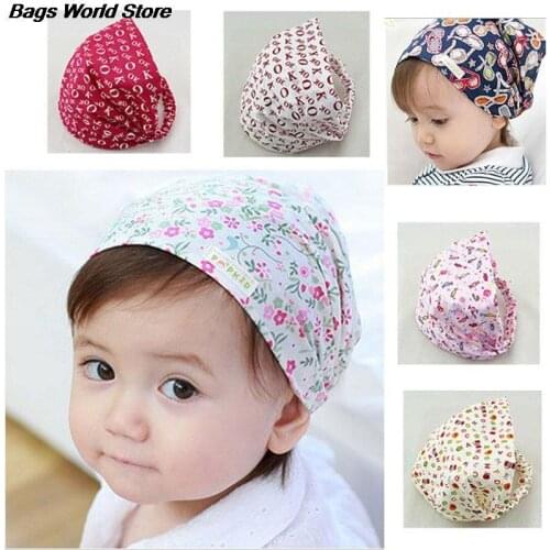 Kawaii Infant Baby Girl Bandana Hats Kid Newborn Flower Headband Hair Wear Accessories Headscarf Headwears