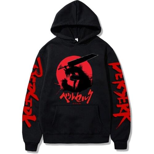 Harajuku Anime Unisex Hoodies Japanese Anime Berserk Printed Cool Hoodie Streetwear Cuts Street Style Casual Sweatshirts