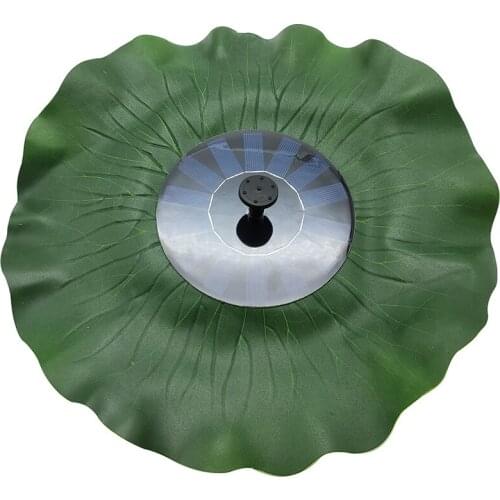High quality 8V 1.6W Green Decorative Fountain Pond Lotus Leaf Portable Solar Power Diameter 380mm Brushless Water Pump