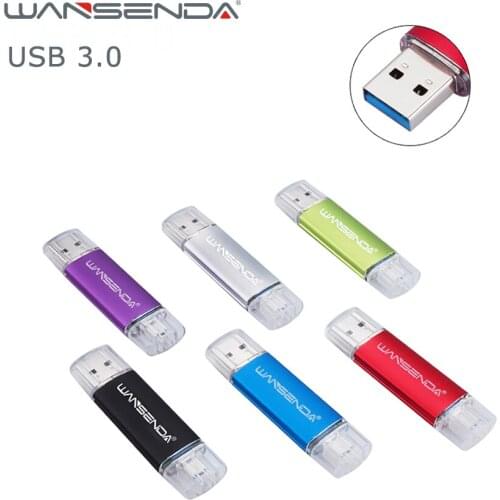 Wansenda USB 3.0 USB Flash Drives High Speed Pendrive 16GB 32GB 64GB 128GB 256GB OTG Pen Drive for Android System With Micro USB