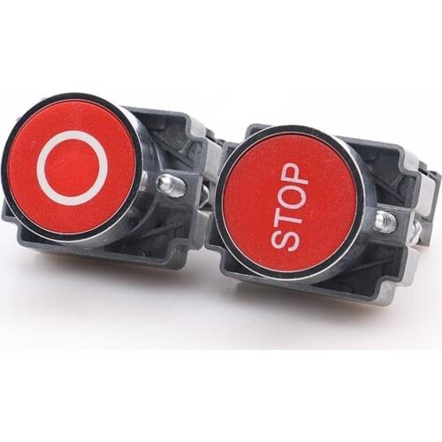 XB2-BA4342C Momentary Red Flush Push button Switches With Symbol logo 1N/C Spring Return mounting dia 22mmXB2-BA4322C
